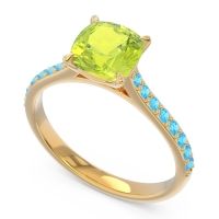 Cathedral Pave Cushion Opazin Ring