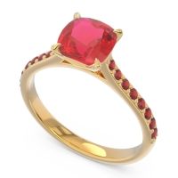 Cathedral Pave Cushion Opazin Ring