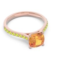 Cathedral Pave Cushion Opazin Ring
