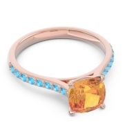 Cathedral Pave Cushion Opazin Ring