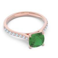 Cathedral Pave Cushion Opazin Ring