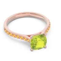 Cathedral Pave Cushion Opazin Ring