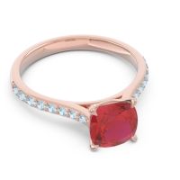 Cathedral Pave Cushion Opazin Ring