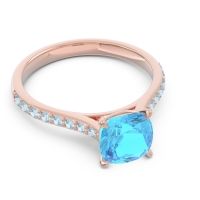 Cathedral Pave Cushion Opazin Ring