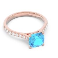 Cathedral Pave Cushion Opazin Ring