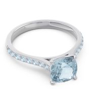 Cathedral Pave Cushion Opazin Ring