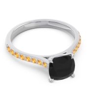 Cathedral Pave Cushion Opazin Ring