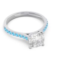 Cathedral Pave Cushion Opazin Ring
