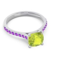 Cathedral Pave Cushion Opazin Ring