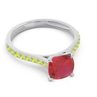 Cathedral Pave Cushion Opazin Ring