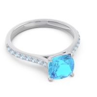 Cathedral Pave Cushion Opazin Ring