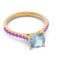 Cathedral Pave Cushion Opazin Ring