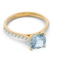 Cathedral Pave Cushion Opazin Ring