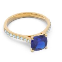 Cathedral Pave Cushion Opazin Ring