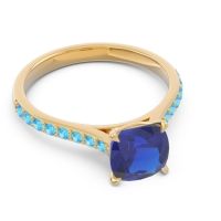 Cathedral Pave Cushion Opazin Ring