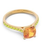Cathedral Pave Cushion Opazin Ring