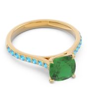 Cathedral Pave Cushion Opazin Ring