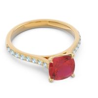Cathedral Pave Cushion Opazin Ring