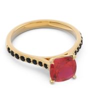 Cathedral Pave Cushion Opazin Ring