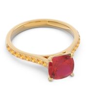 Cathedral Pave Cushion Opazin Ring