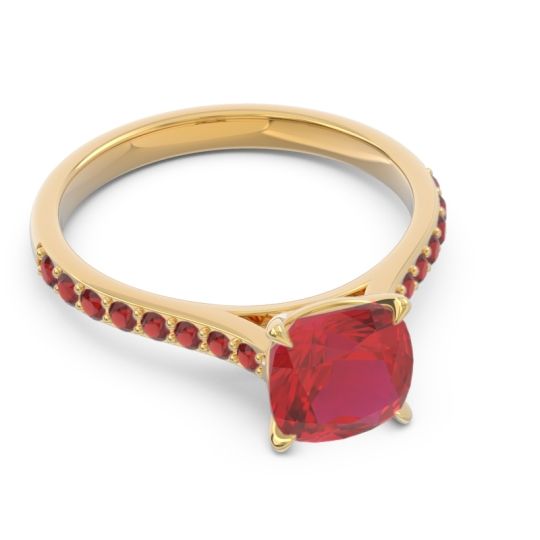 Cathedral Pave Cushion Opazin Ring