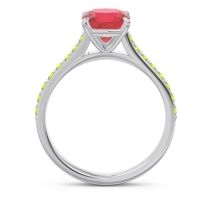 Cathedral Pave Cushion Opazin Ring