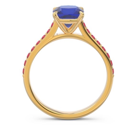 Cathedral Pave Cushion Opazin Ring