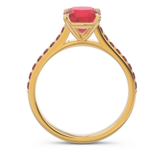Cathedral Pave Cushion Opazin Ring