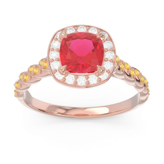 Halo Pave Cushion Vanam Ring