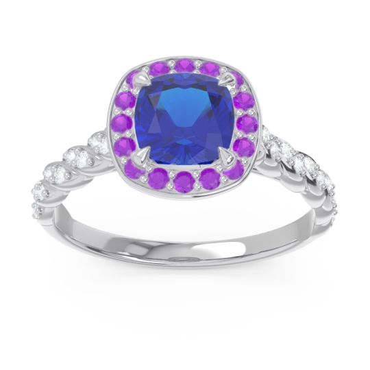 Halo Pave Cushion Vanam Ring