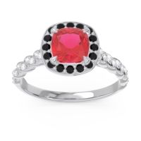 Halo Pave Cushion Vanam Ring