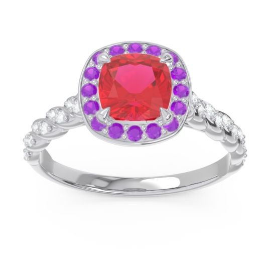 Halo Pave Cushion Vanam Ring