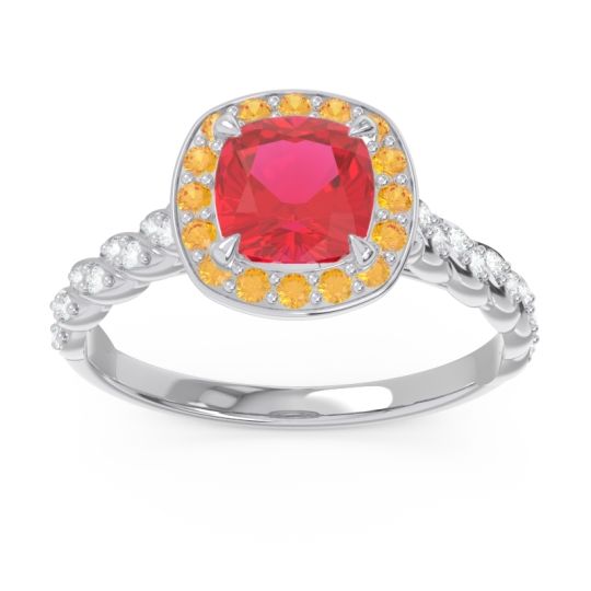 Halo Pave Cushion Vanam Ring