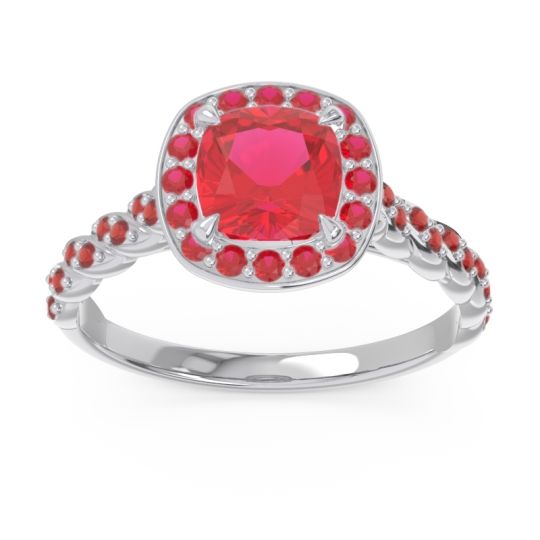 Halo Pave Cushion Vanam Ring
