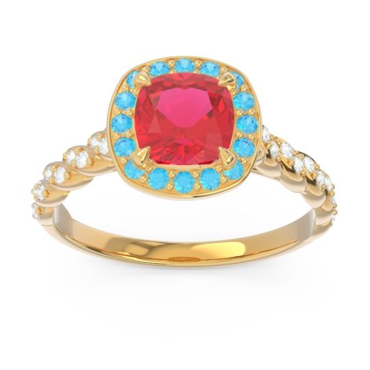 Halo Pave Cushion Vanam Ring