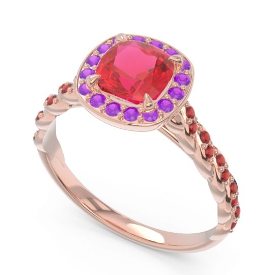 Halo Pave Cushion Vanam Ring