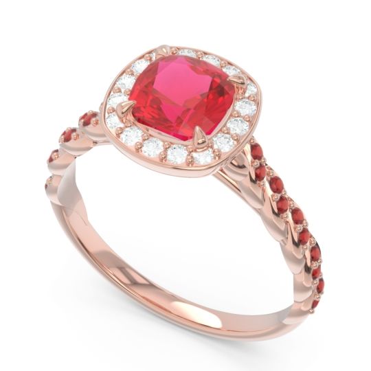 Halo Pave Cushion Vanam Ring
