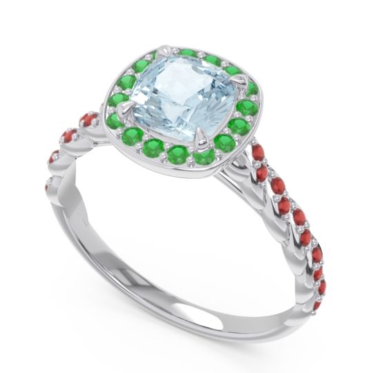 Halo Pave Cushion Vanam Ring