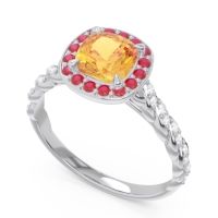 Halo Pave Cushion Vanam Ring