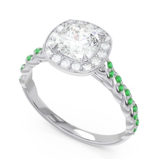 Halo Pave Cushion Vanam Ring