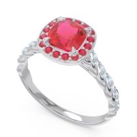 Halo Pave Cushion Vanam Ring