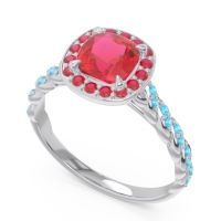 Halo Pave Cushion Vanam Ring