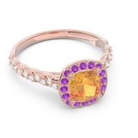 Halo Pave Cushion Vanam Ring
