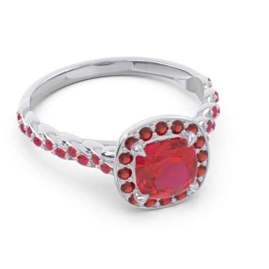 Halo Pave Cushion Vanam Ring