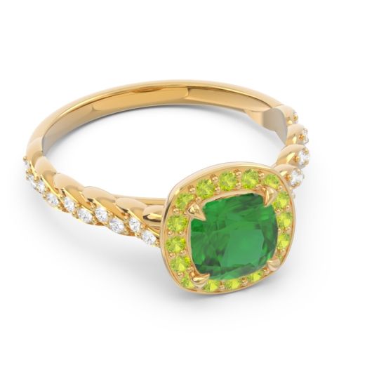 Halo Pave Cushion Vanam Ring