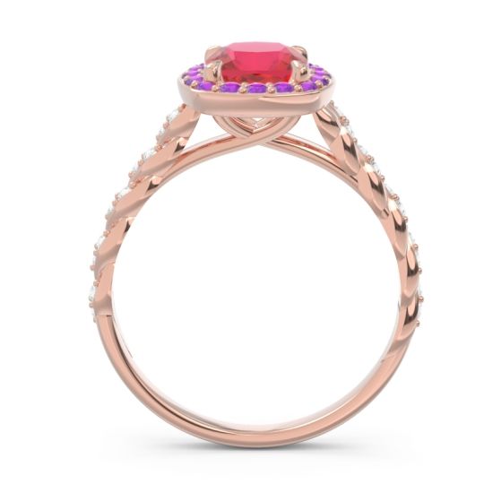Halo Pave Cushion Vanam Ring