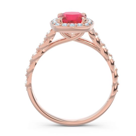 Halo Pave Cushion Vanam Ring