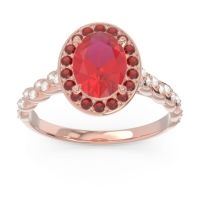 Halo Pave Oval Mahavanna Ring