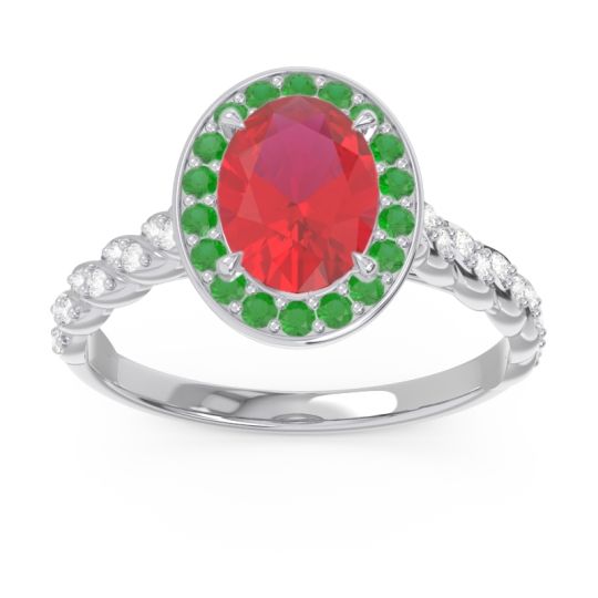 Halo Pave Oval Mahavanna Ring