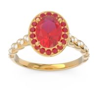 Halo Pave Oval Mahavanna Ring